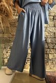Basso Shirring Wide Leg Pant Airforce